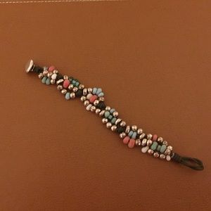 Uno de 50 tide bracelet leather silver beads